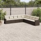 vidaXL Set de sofás de jardín 9 pzas y cojines ratán sintético marrón vidaXL Set de sofás de jardín 9 pzas y cojines ratán sintético marrón