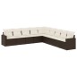 vidaXL Set de sofás de jardín 9 pzas y cojines ratán sintético marrón vidaXL Set de sofás de jardín 9 pzas y cojines ratán sintético marrón