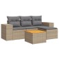 vidaXL Juego de sofás jardín con cojines 5 pzas ratán sintético beige vidaXL Juego de sofás jardín con cojines 5 pzas ratán sintético beige