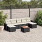 vidaXL Set de sofás de jardín 8 piezas y cojines ratán sintético negro vidaXL Set de sofás de jardín 8 piezas y cojines ratán sintético negro