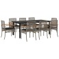vidaXL Set comedor jardín 9 pzas y cojines ratán sintético gris vidaXL Set comedor jardín 9 pzas y cojines ratán sintético gris