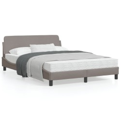 vidaXL Estructura de cama con cabecero de tela gris taupe 140x190 cm