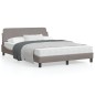 vidaXL Estructura de cama con cabecero de tela gris taupe 140x190 cm vidaXL Estructura de cama con cabecero de tela gris taupe 140x190 cm