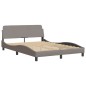 vidaXL Estructura de cama con cabecero de tela gris taupe 140x190 cm vidaXL Estructura de cama con cabecero de tela gris taupe 140x190 cm