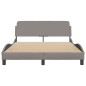vidaXL Estructura de cama con cabecero de tela gris taupe 140x190 cm vidaXL Estructura de cama con cabecero de tela gris taupe 140x190 cm