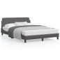 vidaXL Estructura de cama con cabecero cuero sintético gris 140x190 cm vidaXL Estructura de cama con cabecero cuero sintético gris 140x190 cm