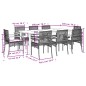 vidaXL Set comedor de jardín 9 pzas con cojines ratán sintético beige vidaXL Set comedor de jardín 9 pzas con cojines ratán sintético beige
