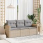 vidaXL Set sofás jardín 3 pzas y cojines ratán sintético beige mezcla vidaXL Set sofás jardín 3 pzas y cojines ratán sintético beige mezcla