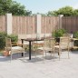 vidaXL Set comedor de jardín 7 pzas con cojines ratán sintético beige vidaXL Set comedor de jardín 7 pzas con cojines ratán sintético beige