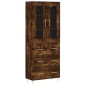 vidaXL Aparador alto madera contrachapada roble ahumado 69,5x34x180 cm vidaXL Aparador alto madera contrachapada roble ahumado 69,5x34x180 cm