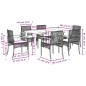 vidaXL Set comedor de jardín 7 pzas con cojines ratán sintético beige vidaXL Set comedor de jardín 7 pzas con cojines ratán sintético beige