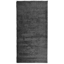 vidaXL Alfombra de pelo largo moderna gris antracita 100x200 cm