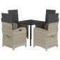 vidaXL Set comedor de jardín 5 pzas cojines ratán sintético gris claro vidaXL Set comedor de jardín 5 pzas cojines ratán sintético gris claro