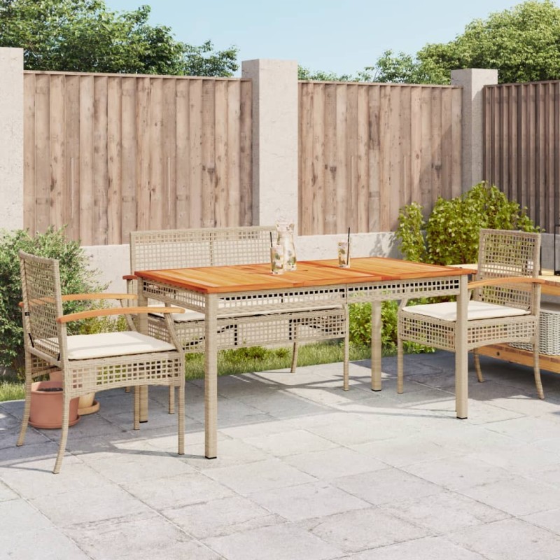 vidaXL Set comedor de jardín 5 pzas con cojines ratán sintético beige vidaXL Set comedor de jardín 5 pzas con cojines ratán sintético beige