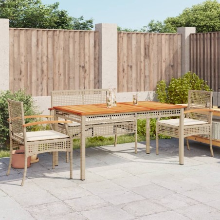 vidaXL Set comedor de jardín 5 pzas con cojines ratán sintético beige