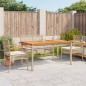 vidaXL Set comedor de jardín 5 pzas con cojines ratán sintético beige vidaXL Set comedor de jardín 5 pzas con cojines ratán sintético beige