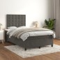 vidaXL Cama box spring con colchón terciopelo gris oscuro 120x200 cm vidaXL Cama box spring con colchón terciopelo gris oscuro 120x200 cm