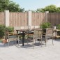 vidaXL Set comedor jardín 7 pzas y cojines ratán sintético gris vidaXL Set comedor jardín 7 pzas y cojines ratán sintético gris