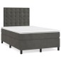 vidaXL Cama box spring con colchón terciopelo gris oscuro 120x200 cm vidaXL Cama box spring con colchón terciopelo gris oscuro 120x200 cm