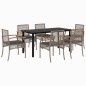 vidaXL Set comedor jardín 7 pzas y cojines ratán sintético gris vidaXL Set comedor jardín 7 pzas y cojines ratán sintético gris