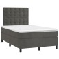vidaXL Cama box spring con colchón terciopelo gris oscuro 120x200 cm vidaXL Cama box spring con colchón terciopelo gris oscuro 120x200 cm