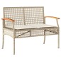 vidaXL Set comedor de jardín 3 pzas con cojines ratán sintético beige vidaXL Set comedor de jardín 3 pzas con cojines ratán sintético beige