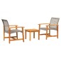 vidaXL Juego de bistro de 3 piezas ratán PE gris y madera de acacia vidaXL Juego de bistro de 3 piezas ratán PE gris y madera de acacia