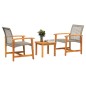 vidaXL Juego de bistro de 3 piezas ratán PE gris y madera de acacia vidaXL Juego de bistro de 3 piezas ratán PE gris y madera de acacia