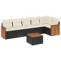 vidaXL Set de comedor de jardín 7 pzas y cojines ratán sintético negro vidaXL Set de comedor de jardín 7 pzas y cojines ratán sintético negro