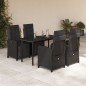 vidaXL Set de muebles jardín 5 pzas con cojines ratán sintético negro vidaXL Set de muebles jardín 5 pzas con cojines ratán sintético negro