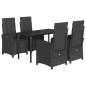 vidaXL Set de muebles jardín 5 pzas con cojines ratán sintético negro vidaXL Set de muebles jardín 5 pzas con cojines ratán sintético negro