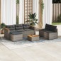 vidaXL Set sofás jardín y cojines 5 pzas ratán sintético acacia gris vidaXL Set sofás jardín y cojines 5 pzas ratán sintético acacia gris