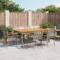 vidaXL Set comedor jardín 7 pzas y cojines ratán sintético gris