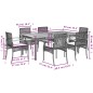 vidaXL Set comedor jardín 7 pzas y cojines ratán sintético gris