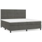 vidaXL Cama box spring con colchón terciopelo gris oscuro 200x200 cm