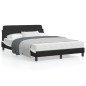 vidaXL Estructura de cama con cabecero cuero sintético negro y blanco vidaXL Estructura de cama con cabecero cuero sintético negro y blanco