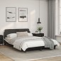 vidaXL Estructura de cama con cabecero cuero sintético negro y blanco vidaXL Estructura de cama con cabecero cuero sintético negro y blanco
