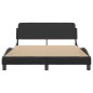 vidaXL Estructura de cama con cabecero cuero sintético negro y blanco vidaXL Estructura de cama con cabecero cuero sintético negro y blanco