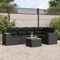 vidaXL Set de sofás de jardín 6 piezas y cojines ratán sintético negro vidaXL Set de sofás de jardín 6 piezas y cojines ratán sintético negro