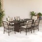 vidaXL Set comedor de jardín 7 pzas con cojines ratán sintético marrón vidaXL Set comedor de jardín 7 pzas con cojines ratán sintético marrón