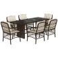 vidaXL Set comedor de jardín 7 pzas con cojines ratán sintético marrón vidaXL Set comedor de jardín 7 pzas con cojines ratán sintético marrón
