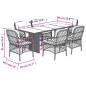 vidaXL Set comedor de jardín 7 pzas con cojines ratán sintético marrón vidaXL Set comedor de jardín 7 pzas con cojines ratán sintético marrón