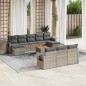 vidaXL Set de sofás de jardín 11 pzas y cojines ratán sintético gris vidaXL Set de sofás de jardín 11 pzas y cojines ratán sintético gris