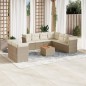 vidaXL Juego de sofás jardín con cojines beige 10 pzas ratán sintético vidaXL Juego de sofás jardín con cojines beige 10 pzas ratán sintético