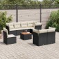 vidaXL Set de sofás de jardín 8 piezas y cojines ratán sintético negro vidaXL Set de sofás de jardín 8 piezas y cojines ratán sintético negro
