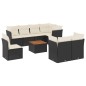 vidaXL Set de sofás de jardín 8 piezas y cojines ratán sintético negro vidaXL Set de sofás de jardín 8 piezas y cojines ratán sintético negro