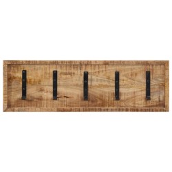 vidaXL Perchero de pared con 5 ganchos madera maciza de mango