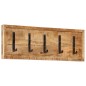 vidaXL Perchero de pared con 5 ganchos madera maciza de mango