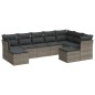 vidaXL Set de muebles de jardín 9 pzas y cojines ratán sintético gris vidaXL Set de muebles de jardín 9 pzas y cojines ratán sintético gris