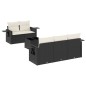 vidaXL Set de sofás de jardín 6 piezas y cojines ratán sintético negro vidaXL Set de sofás de jardín 6 piezas y cojines ratán sintético negro